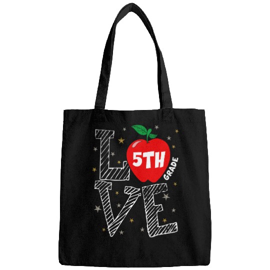 love 5th grade back to school teacher Bags