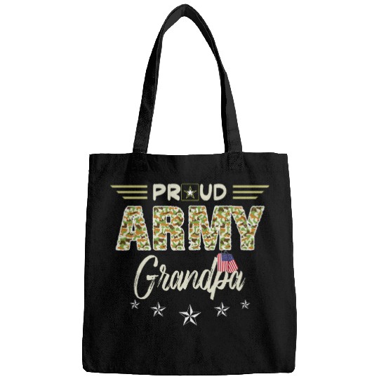 ProudGrandpa Camouflage USA American Flag Family Bags