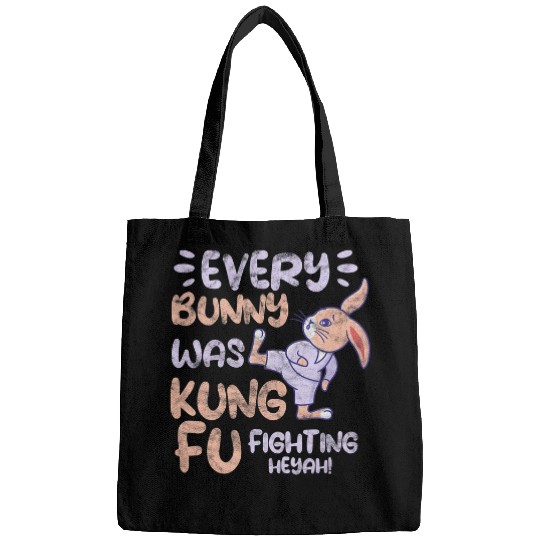 Every Bunny Was Kung Fu Fighting Martial Arts Easter Grunge Bags