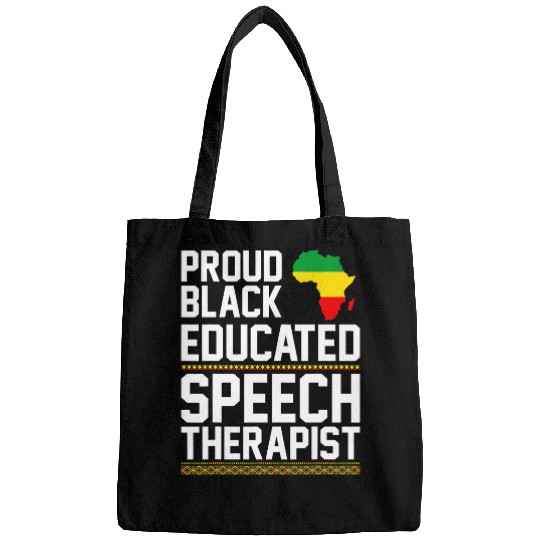 Proud Black Speech Therapist African American History Month Bags
