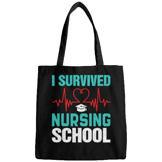 I Survived Nursing School Funny nurses Student RN Bags