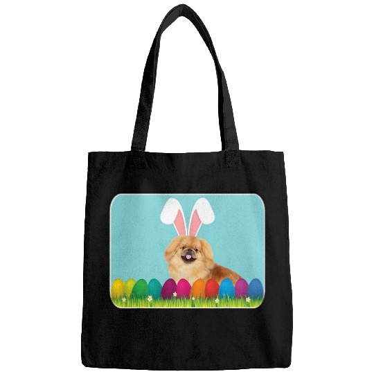 Pekingese w Bunny Ears Bags