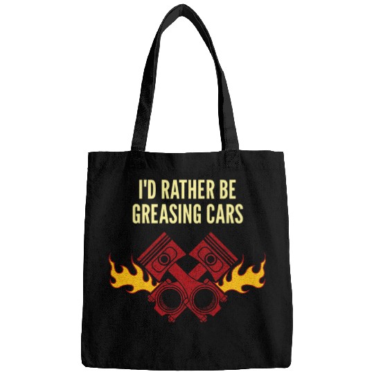 Id Rather Be Greasing Carss Mechanic Sayings Car Repair 2 Bags