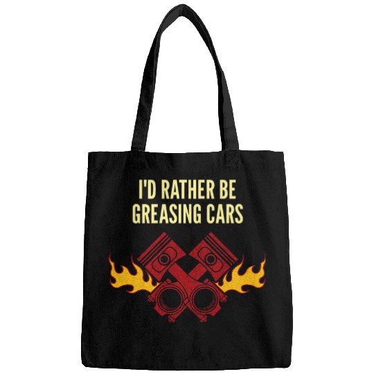 Id Rather Be Greasing Carss Mechanic Sayings Car Repair 2 Bags