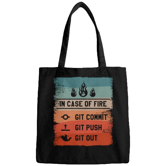 In Case Of Git Commit Git Push Git Out Programmer Coder Bags