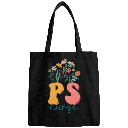 Groovy Wildflower Plastic Surgery nurses Tees Bags