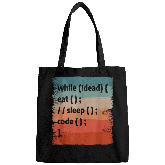 While Eat Seep Code Programming Coder Programmer Bags