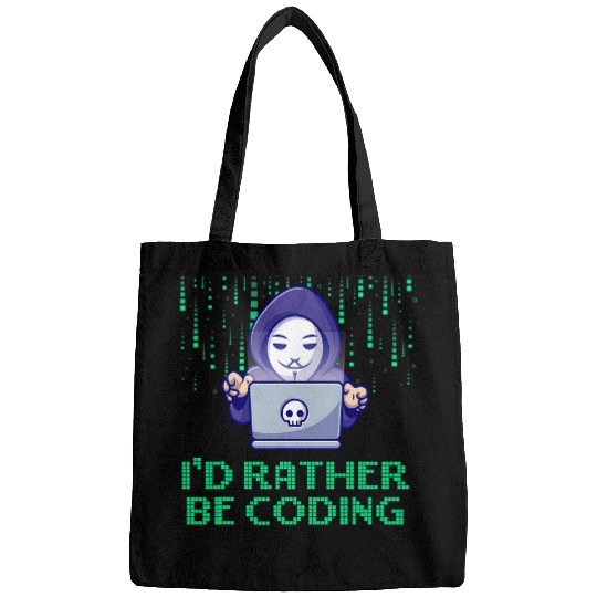 Id Rather Be Coding Computer Programming Educational Bags