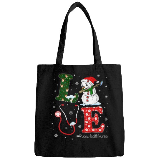 Love Public Health nurses Life nurses Christmas Santa Reindeer Bags