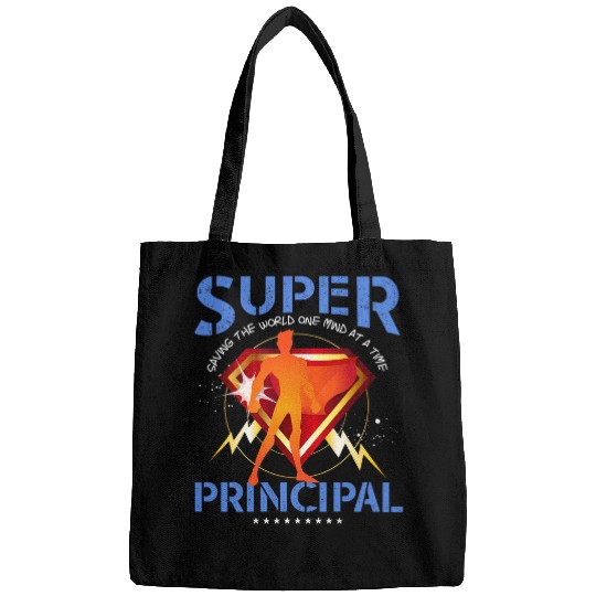 Mens Super Principal Gift Educational Superheros Blue Bags