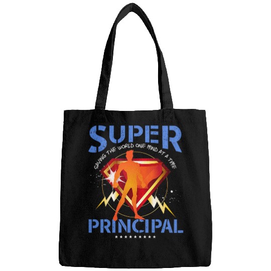 Mens Super Principal Gift Educational Superheros Blue Bags