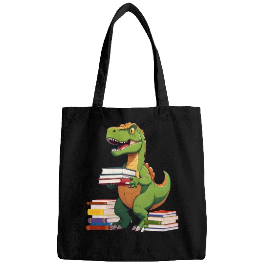 Dino Books Reading Bookworm Dinosaur Book Lover Librarian 1 Bags