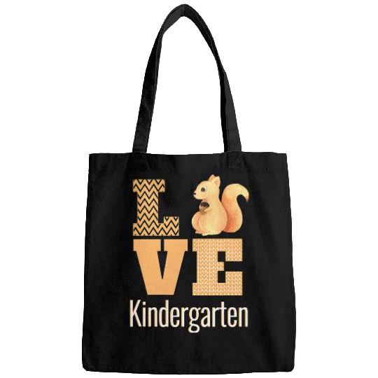 Love Kindergarten Squirrel Kinder Teacher Back To School Bags