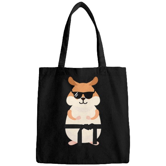 Funny Hamster Wearing Sunglasses Doing Karate Bags