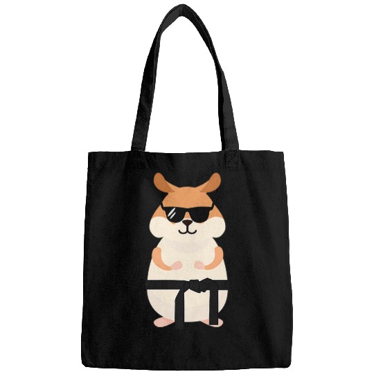 Funny Hamster Wearing Sunglasses Doing Karate Bags
