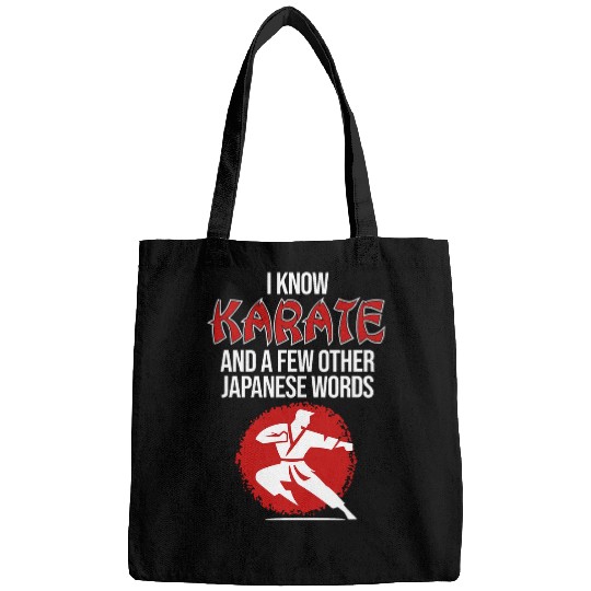 I Know Karate Player Martial Arts Black Belt Graphic Bags