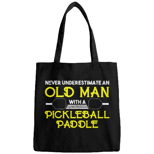 Mens Never Underestimate And Old Man Pickleball Paddle Sport Bags