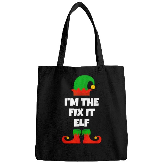 Im The Fix It Elf Funny Christmas Pajama Repairman Handyman Bags