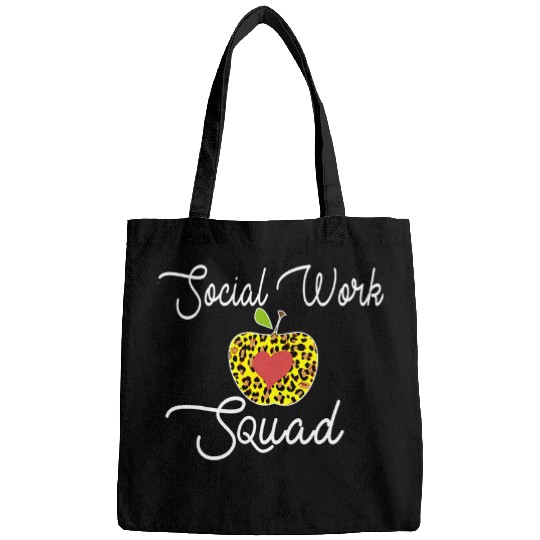 Social Work Squad School Social Worker Leopard Apple Bags