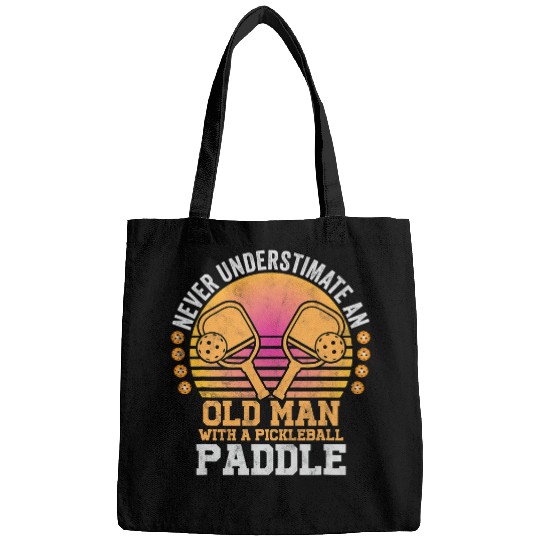 Mens Never Underestimate An Old Man With a Pickleball Paddle Men Bags