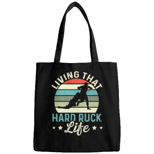 Living that hard ruck life Funny Pun for a Rugby Teammate Bags
