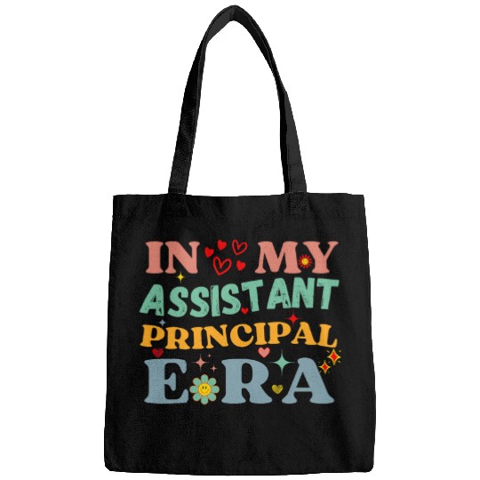 Funny in My Assistant Principal Era Groovy School Worker Bags