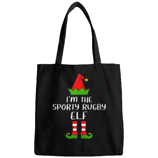 Funny Matching Family Im The Sporty Rugby Elf Christmas Bags