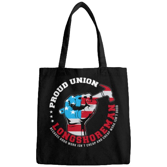 Proud Union Longshoreman Raised Fist Labor Union Workers Bags
