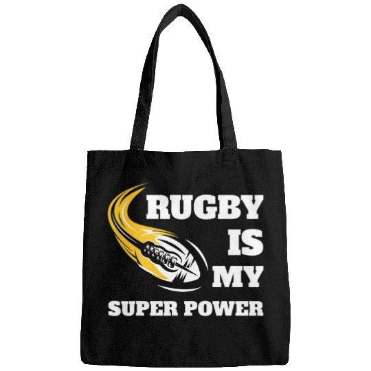 Funny Rugby Is My Superpower Rugby Lover Gift Retro Bags