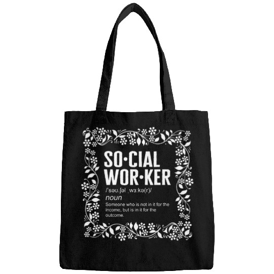 Social Worker Definition Floral Future Health Care Worker Pu Bags