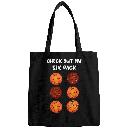 Check Out My Six Pack Chocolate Chip Cookie Funny Workout Bags