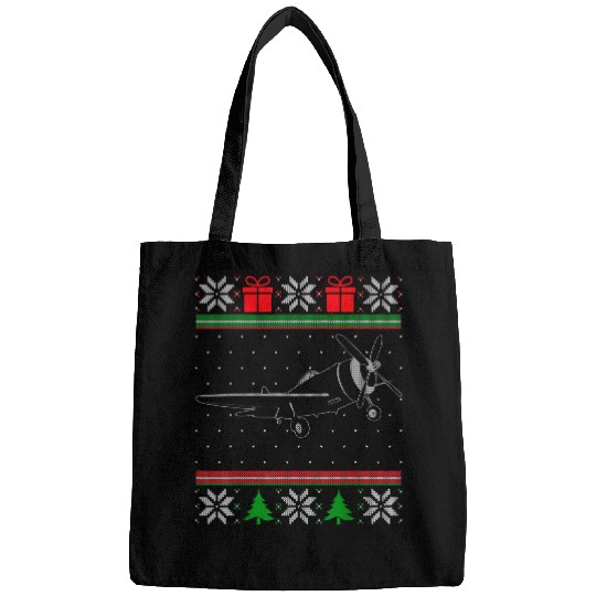 Small Flying Plane Ugly Christmas Light Sport Aircraft Pilot 2 Bags