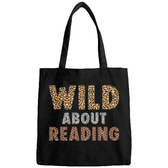 Wild About Reading Teacher Books Reader Lovers Leopard Zebra Bags
