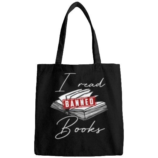 I Read Banned Books Book Reader Bookworm Saying Bags
