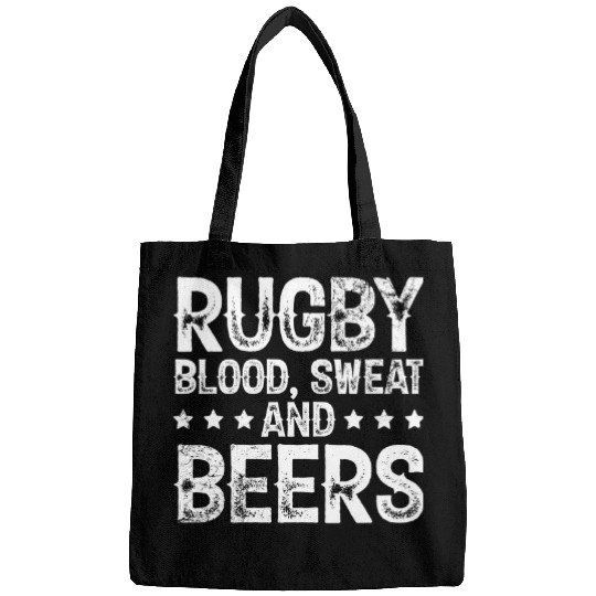 Funny Rugby Blood Sweat And Beers Rugby Supporters Drinking Bags