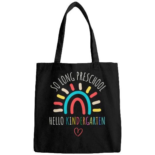 So Long Preschool Hello Kindergarten Teacher Student PreK 1 Bags