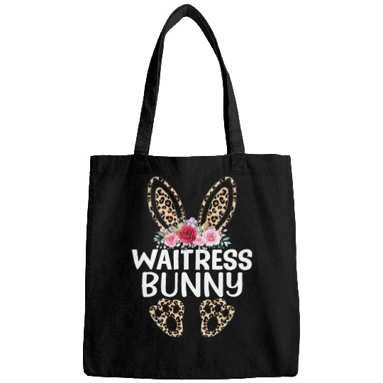 Matching Funny Leopard Print Bunny Waitress Easter Bags