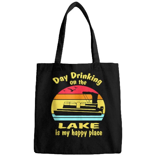 Mens Pontoon Captain Tee Decor Boat Life Day Drinking vintages Bags