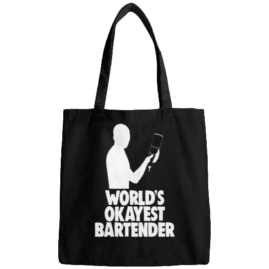 Worlds Okayest Bartender s Bar Worker Tee Bartenders Men Bags