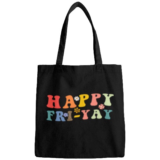 Happy Friyay Friday Groovy Funny Teachers Student Bags