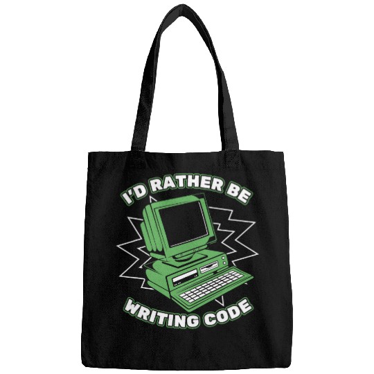 Id Rather Be Writing Code Developer Coder Programmer Bags