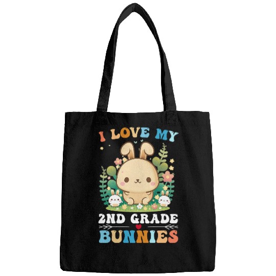 I Love My 2nd Grade Bunnies Funny Teacher Happy Easter Day Bags