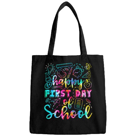 Happy First Day Of School Teacher Student Graduation Tie Dye Bags