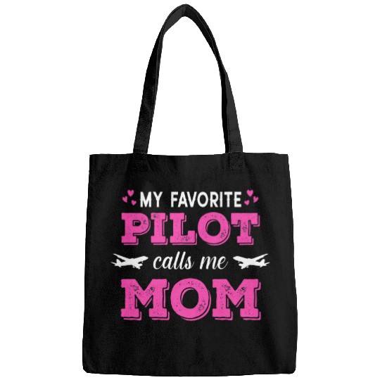Womens My Favorite Pilot Calls Me Mom Son Daughter Airplane Bags