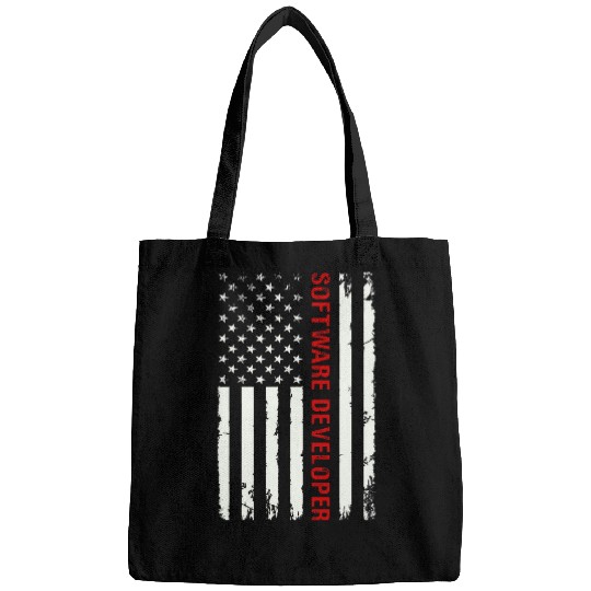 Software Developer USA Flag Programming Programmer Coding Bags