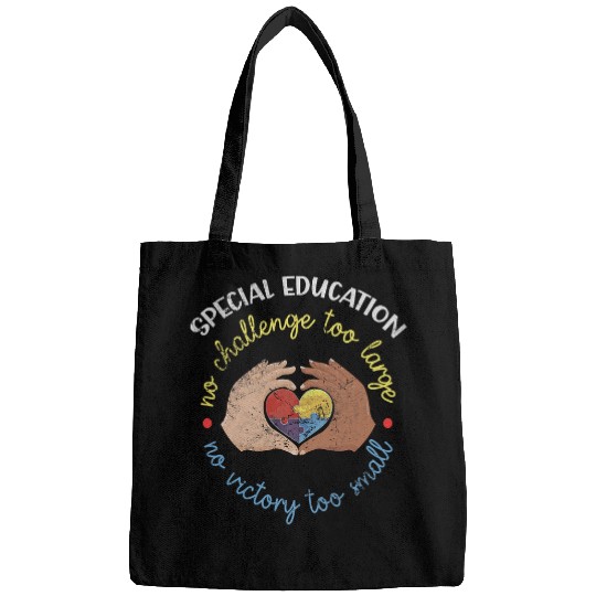 Special Education No Challenge Too Large SPED Teacher Grunge Bags