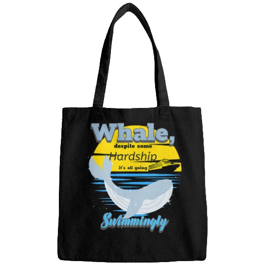 Funny Sarcastic Dad Joke for Ocean Whale or Boat lovers Bags