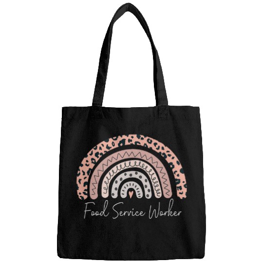 Food Service Worker Leopard Rainbow Appreciation Bags