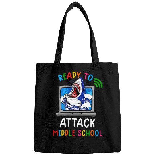 Ready To Attack Virtual Middle School Shark Back To School Bags