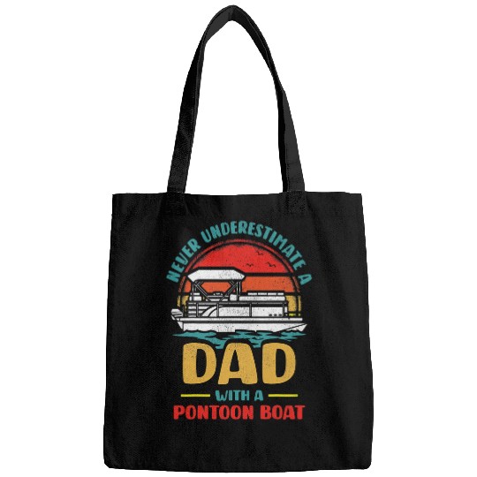 Mens vintages Pontoon Boat Funny Pontoon Dad Fathers Day Bags